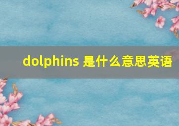 dolphins 是什么意思英语